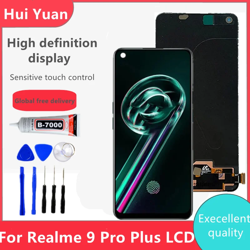 

Оригинальный дигитайзер для OPPO Realme 9 Pro + RMX3392, RMX3393, экран для Realme 9 Pro 9Pro Plus, ЖК-рамка