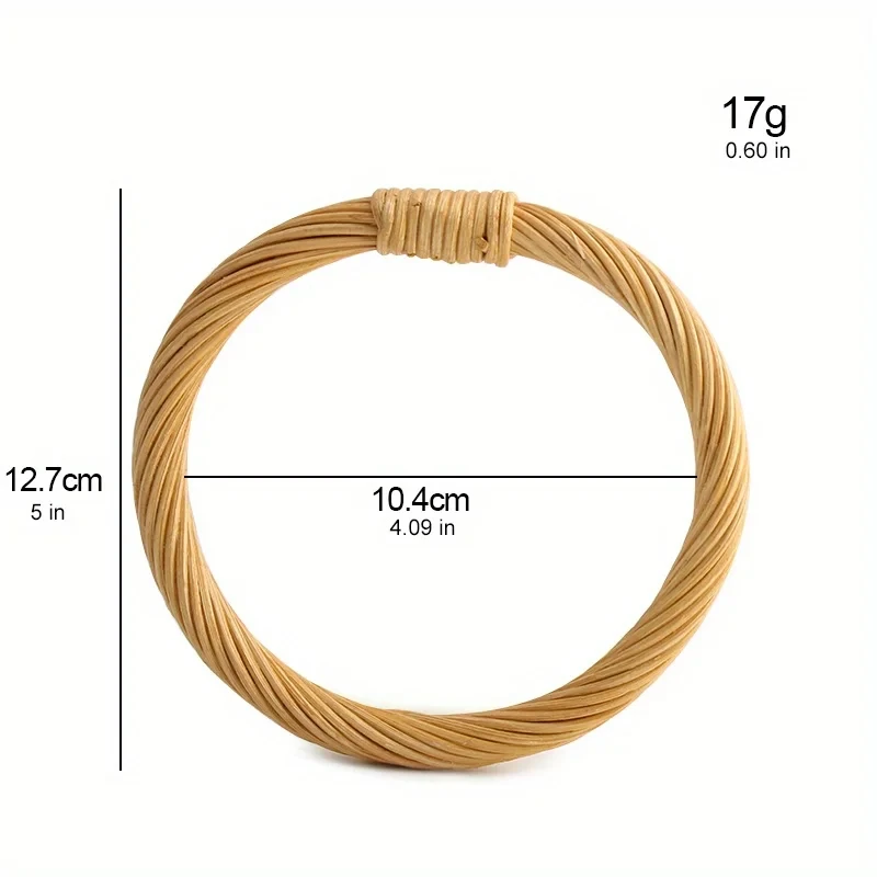 12.5cm Rattan Woven Round Handles Replacement For DIY Making Purse Handbag Tote Round Shaped  Crochet Bag Accessories Handle