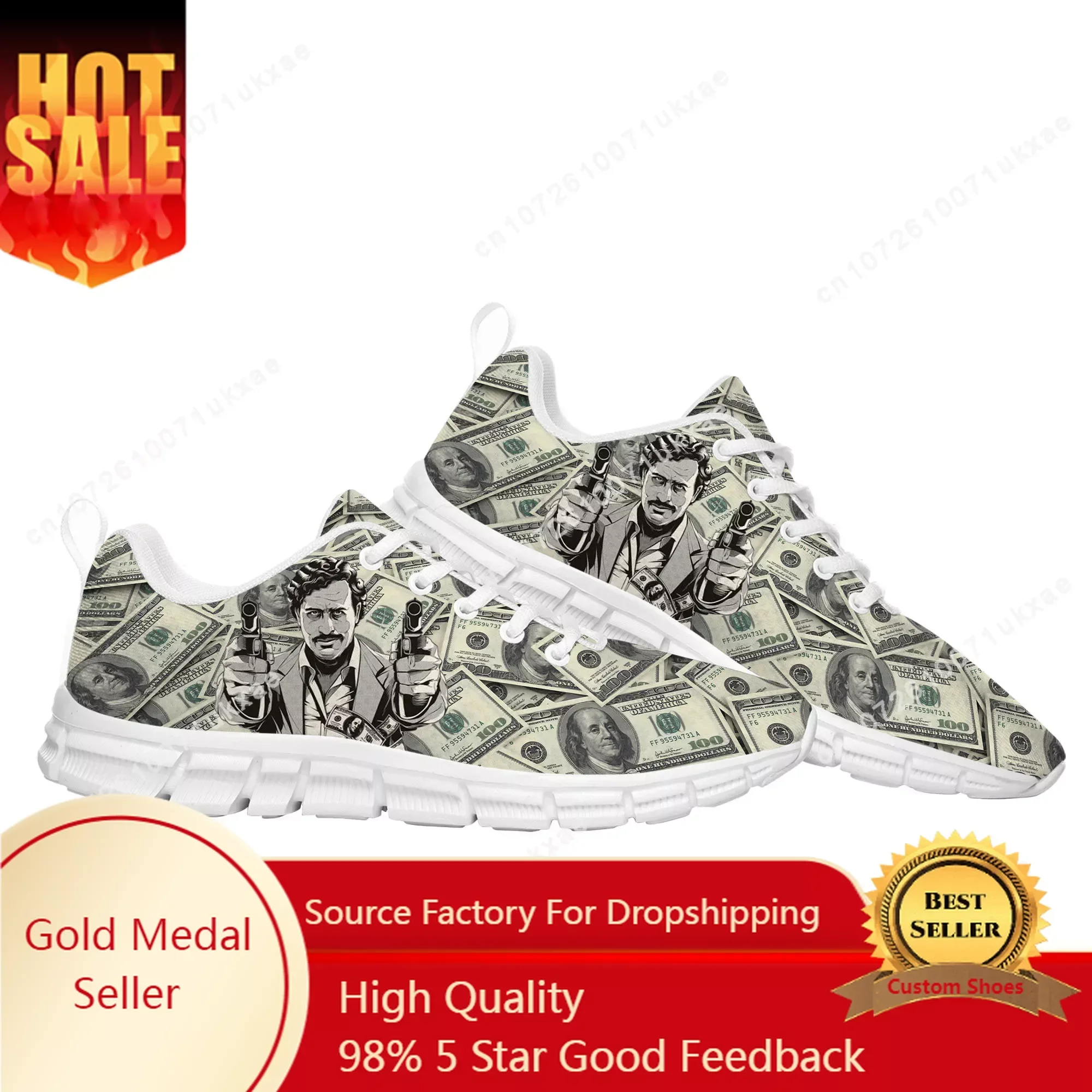 Zapatos Deportivos Narcos para hombre, mujer, adolescente, niño, zapatillas de deporte de alta calidad, zapatillas casuales Pablo Escobar, zapatos personalizados para pareja