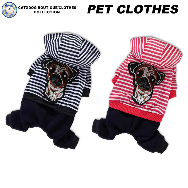 Charming Striped Hoodie for Puppies and Cats – Quadruped Garb for Christmas and Halloween