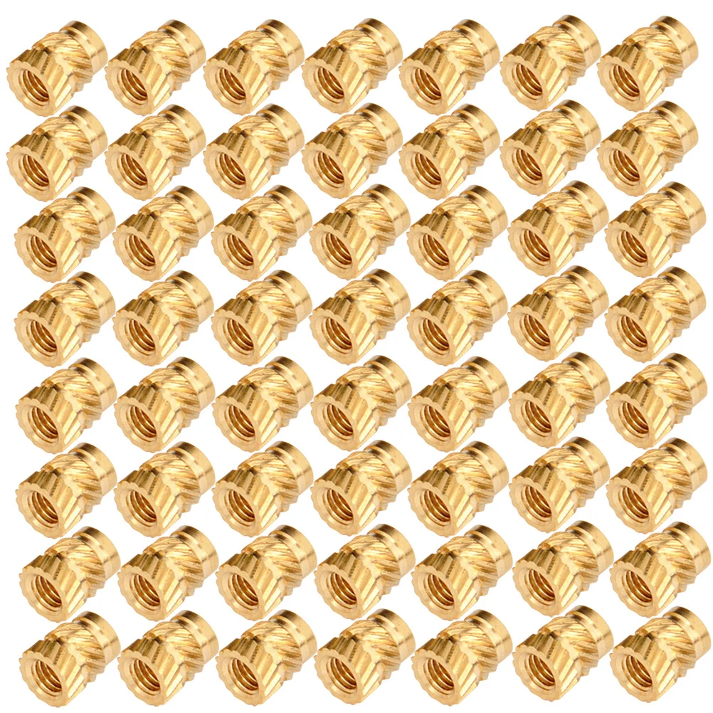 Juego de insertos roscados de cobre, tuerca resistente al calor, incrustación moleteada para piezas de impresora 3D, inserto roscado, 100 Uds.