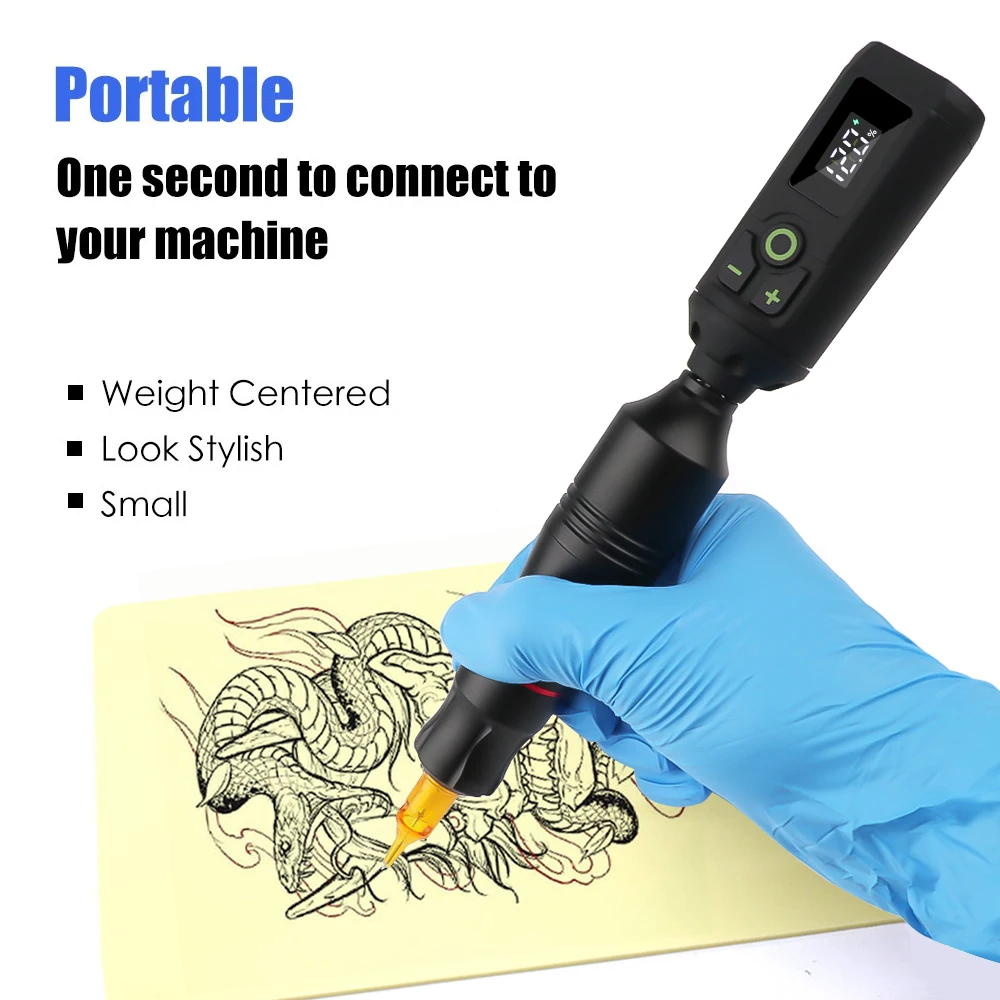 For Beginners Wireless Tattoo Kit DC Interface Rotary Pen Set Tattoo Battery Power Supply Digital Display Tattoo Machine Pen Set