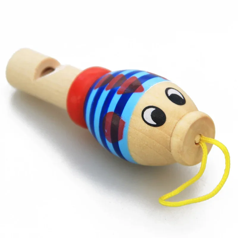 Whistling Toys Wooden Random Color Cartoon Animal Whistle Educational Music Instrument for Children Kids
