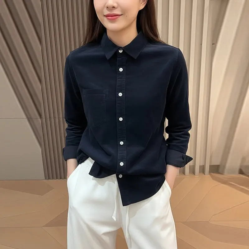 

Универсальная женская блузка с воротником в стиле Old Money, осенне-зимняя новинка, создающая ощущение роскоши