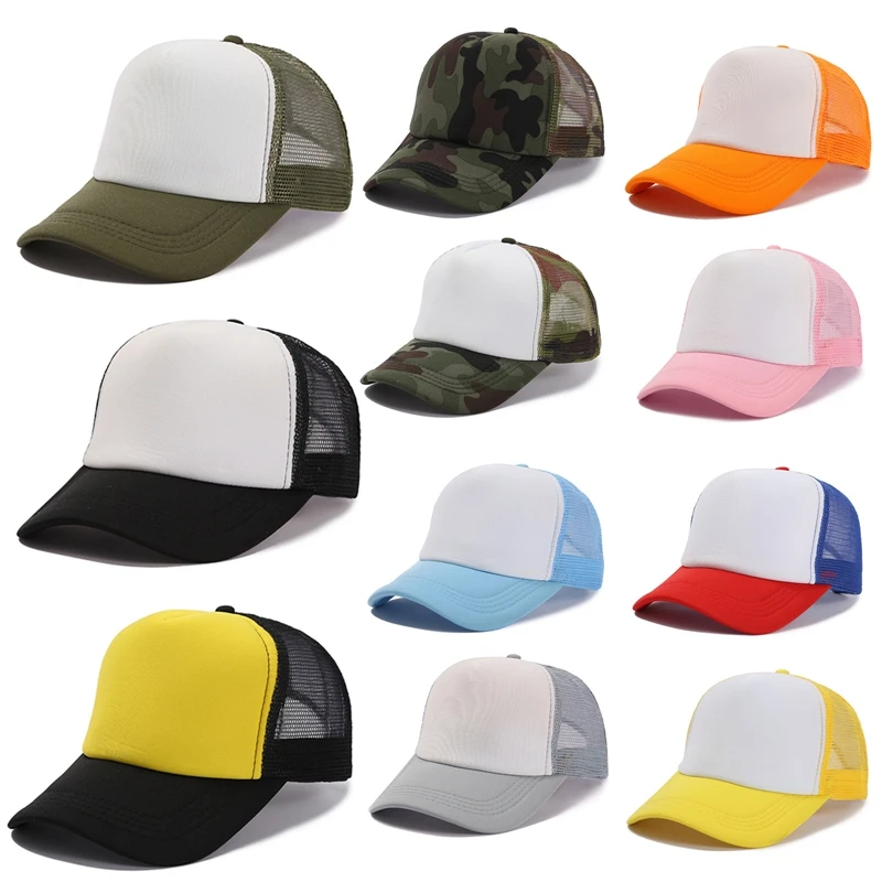 New Sports Team Snapback Hat Breathable Mesh Baseball Caps Summer Outdoor Trucker Hats Patchwork Cool Visors Cap for Men Women