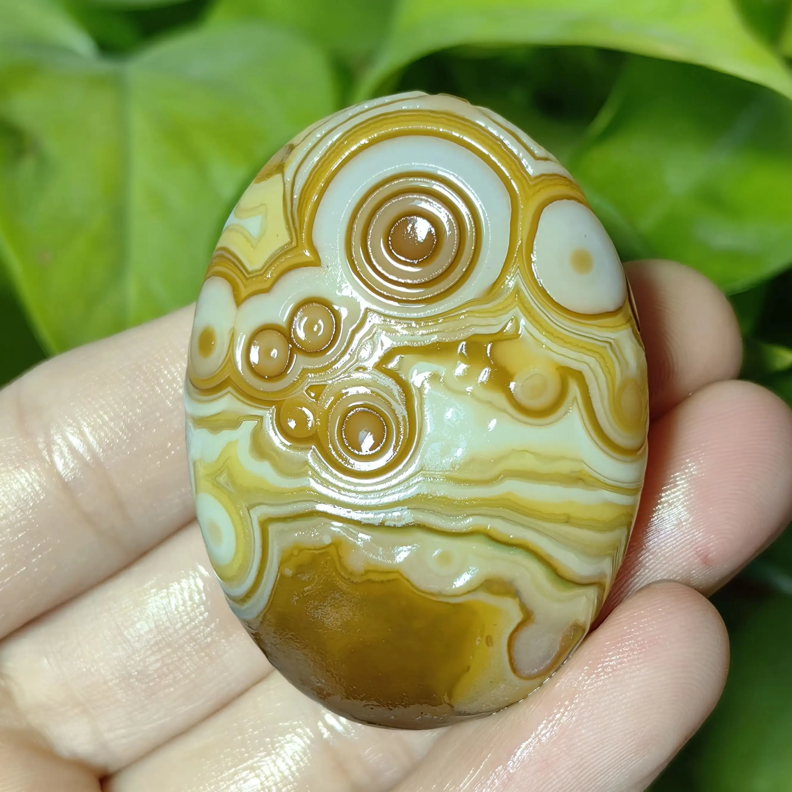 Pure Natural Divine Eye Agate Gobi Rough Stone Palm Stones Mineral Specimen Good Luck Amulet DIY Jewelry Making Home Decor