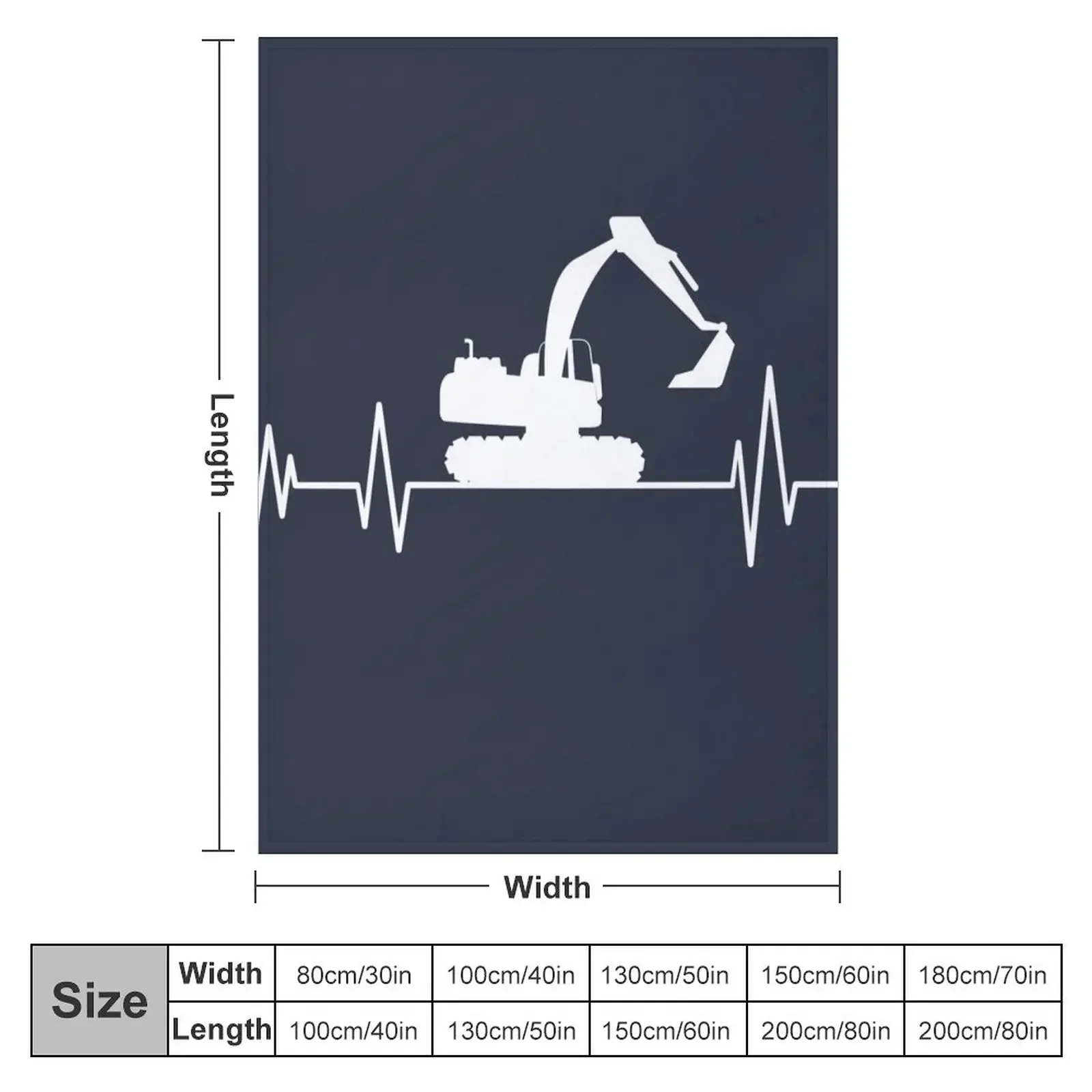 Excavatorheartbeat ,Backhoe lover Excavator digger Throw Blanket Baby Quilt Sofa Blankets