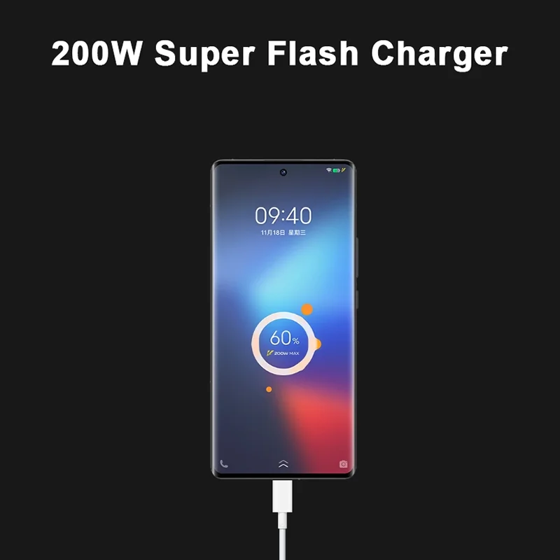 200W GaN Super Flash Charger for Vivo iQoo 10 Pro 10 9T 9 Pro 8 Pro 9T Neo 7 Compatible 120W 66W 1.5M 10A Fast Charging Cable