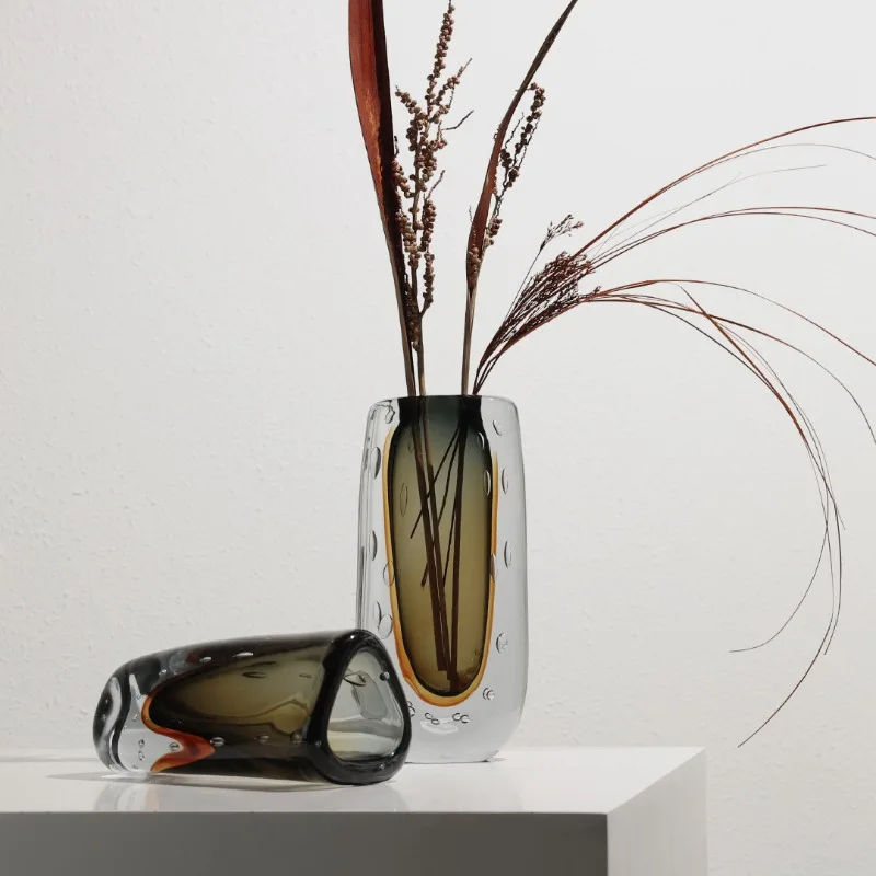 

Advanced hydroponics transparent crystal glass flower arrangement ornament model room entrance living room vase