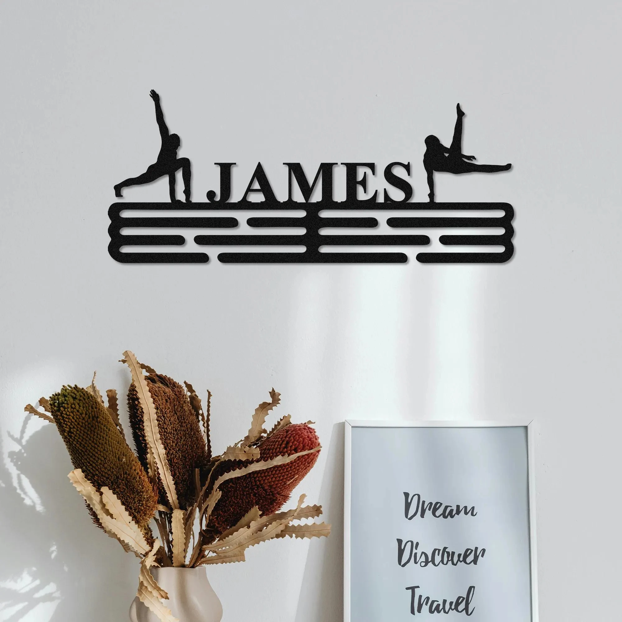 

Custom Gymnastics Medal Holder Personalized Gymnast Medal Hanger 12 Rungs for medals Ribbons Gymnast Medal Display Awards Kid