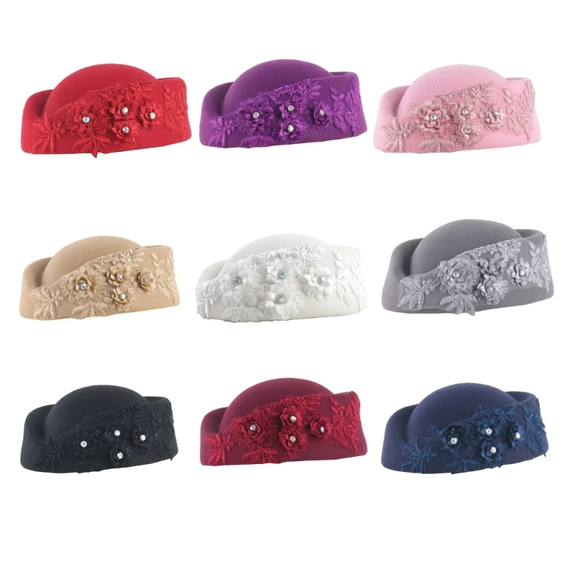 

E15F Elegant Cosplay Party Stewardess Hat Headdress Masquerades Party Cosplay for Halloween Role Play