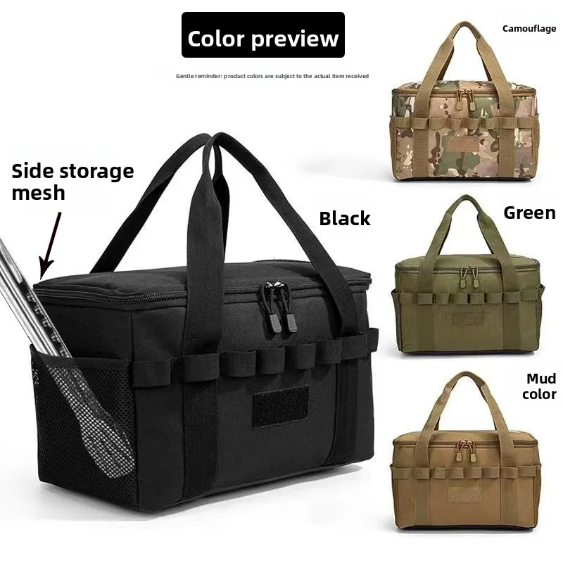

Outdoor camping equipment storage bag foldable large capacity picnic tools grocery bag multifunctional waterproof picnic bag