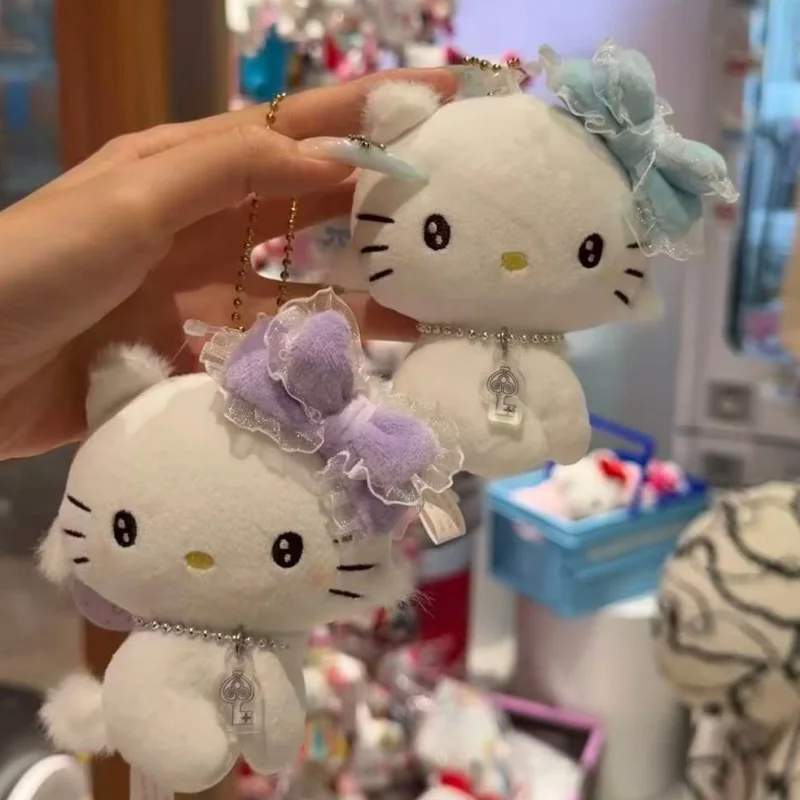 

НОВЫЙ Sanrio 50th Hello Kitty, сладкий бант, очаровательная котенок, мягкая плюшевая кукла, подвеска, мультяшная котенок, плюшевая игрушка, сердце, сумка с котенком, подвеска