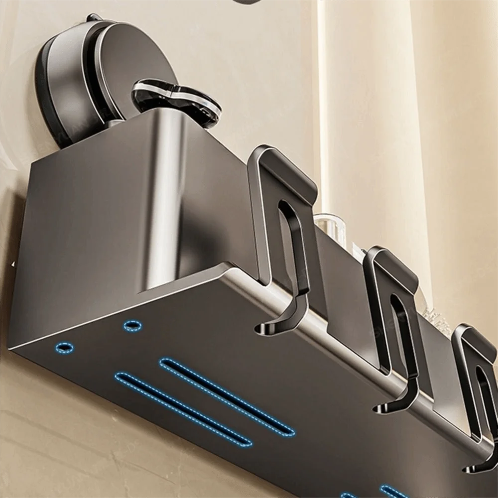 

Suction Cup Toothbrush Storage Rack Integrated Hook 2/3/4 Person Toothpaste Dispenser with Cup Space Saving Rust-proof