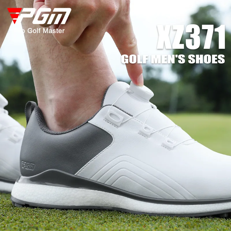 PGM sepatu Golf serat mikro pria, sneaker kasual musim panas tahan air TPU Anti Slip XZ371