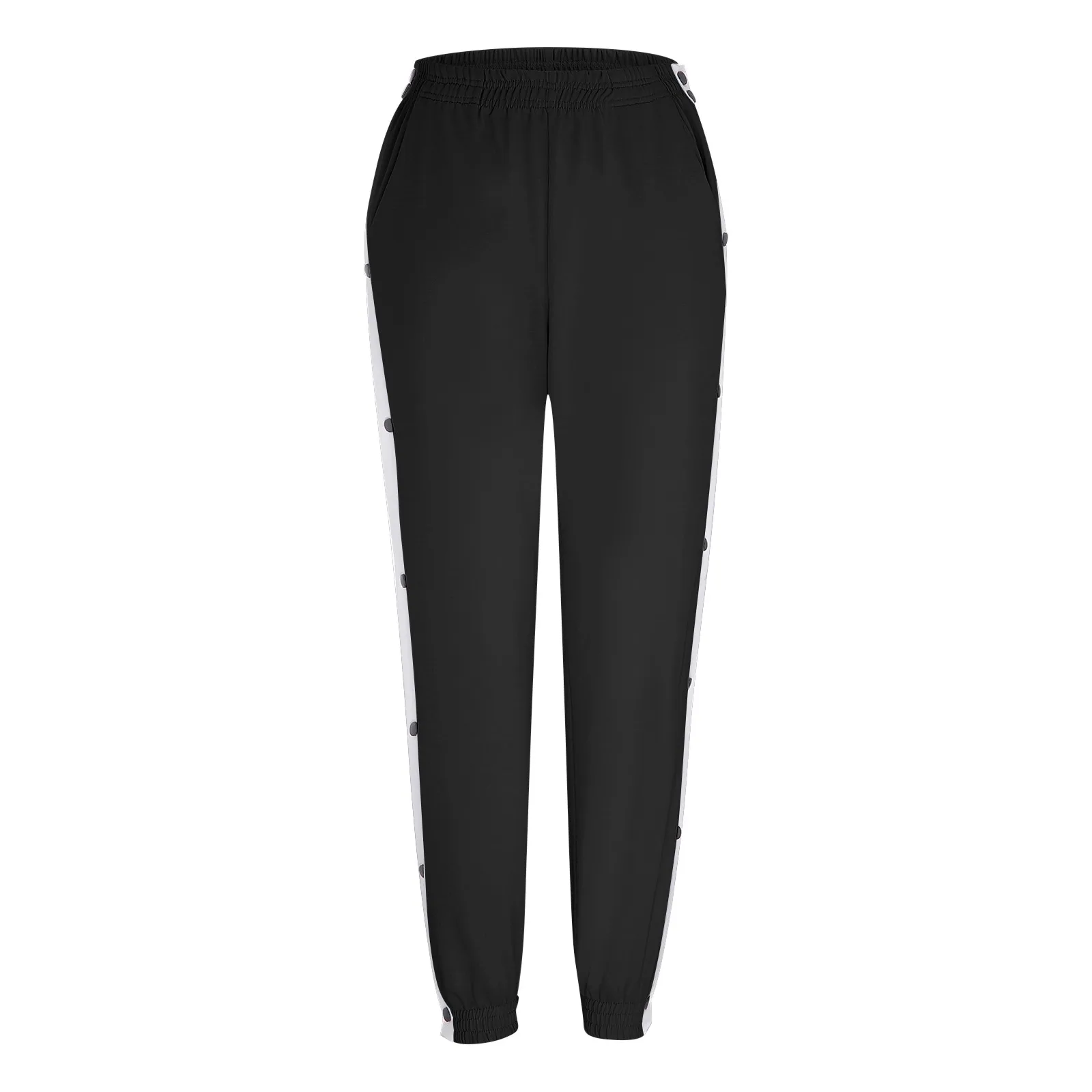 Pantalones largos de entrenamiento con botones para mujer, chándal con bolsillos, rectos, para Fitness, Yoga, Deportivos