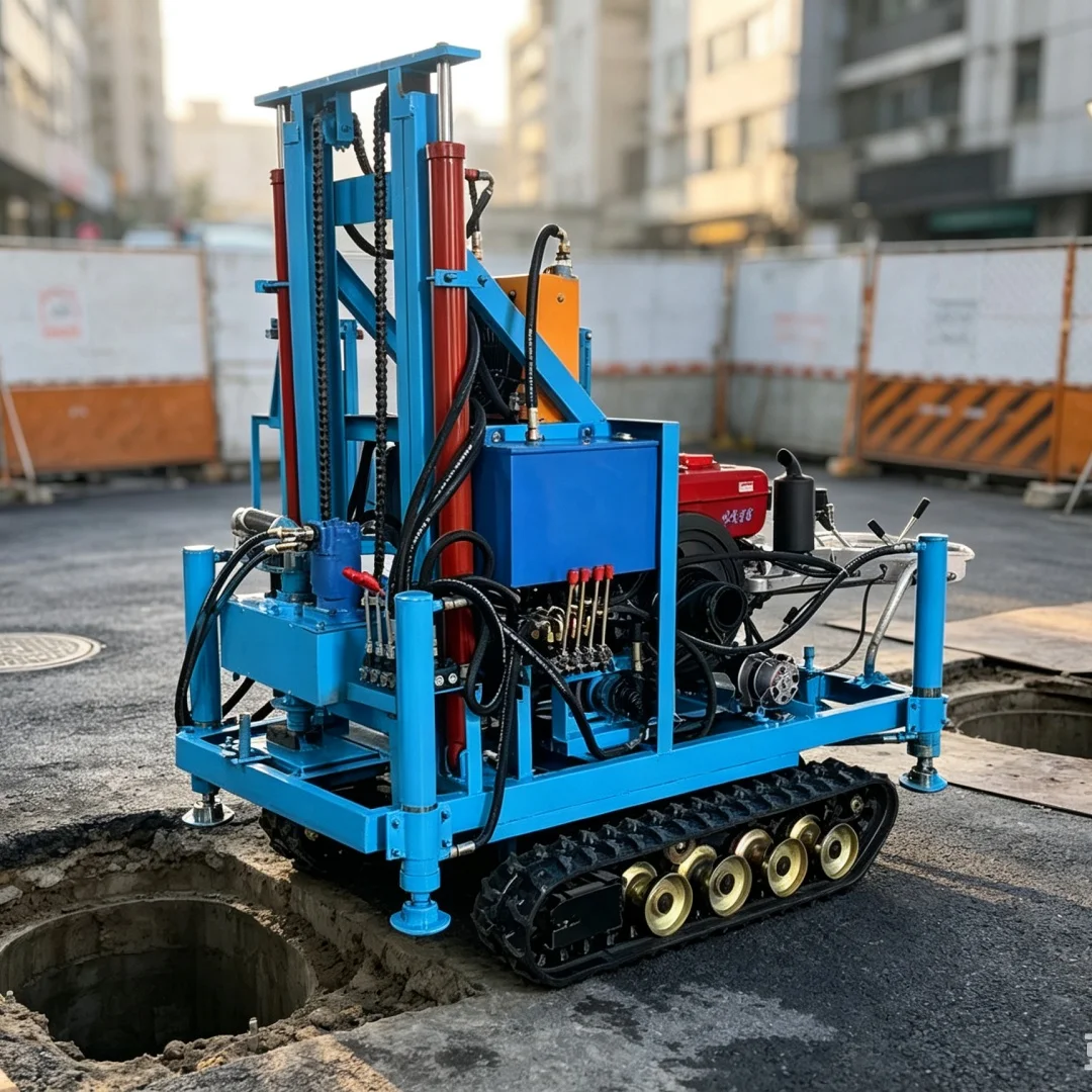 Customized Crawler‑mounted Water Well Drilling Rig, Diesel‑hydraulic Dewatering Borehole Drilling Equipment