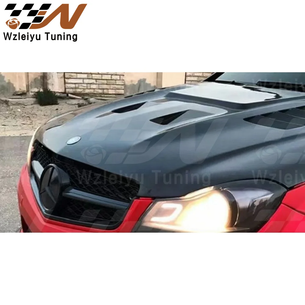 New Style Real Carbon Fiber Front Hood Bonnet Fit For Mercedes Benz W204 C63 AMG High Quality Fitment