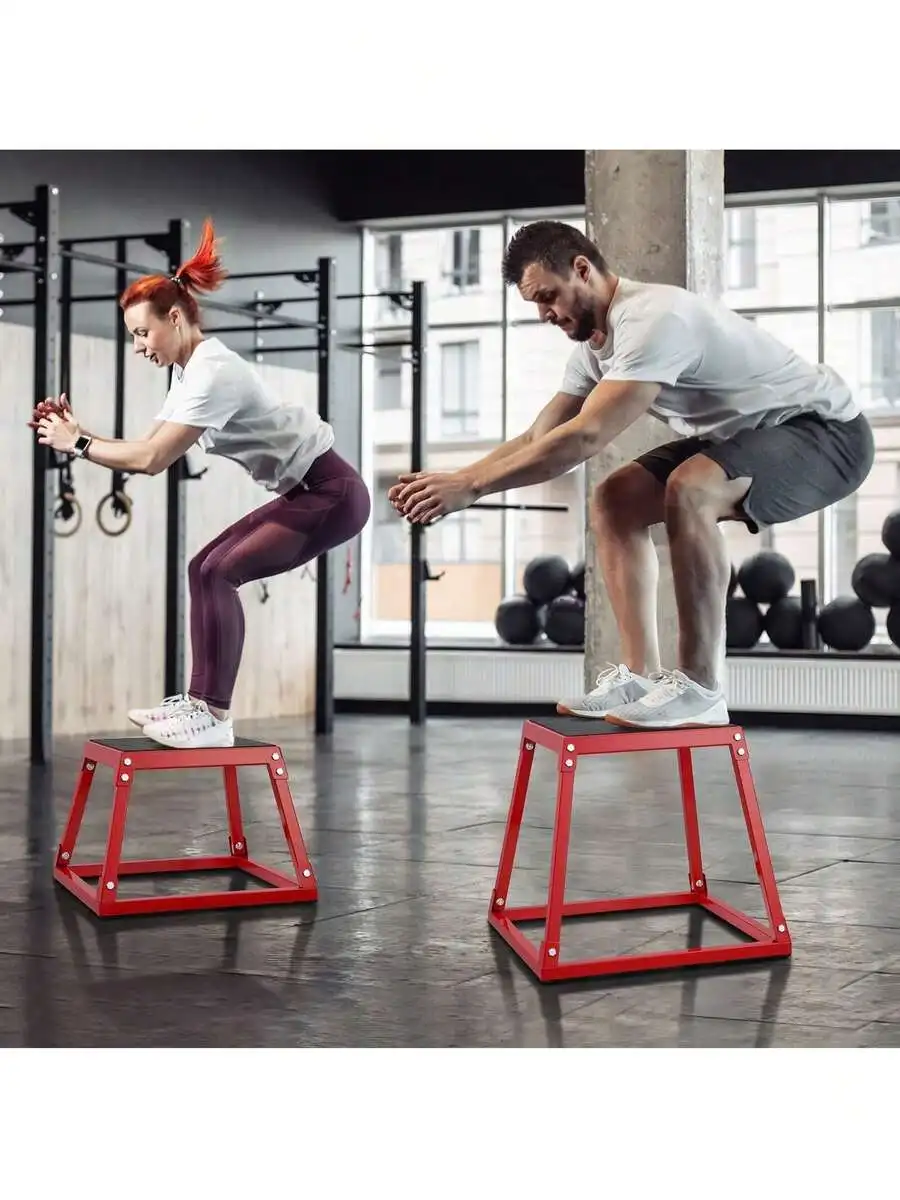 Plyometric Jump Box, 12 Inch Plyo Box, Steel Plyometric Platform And Jumping Agility Box, Anti-Slip Fitness Exercise Step Up Box