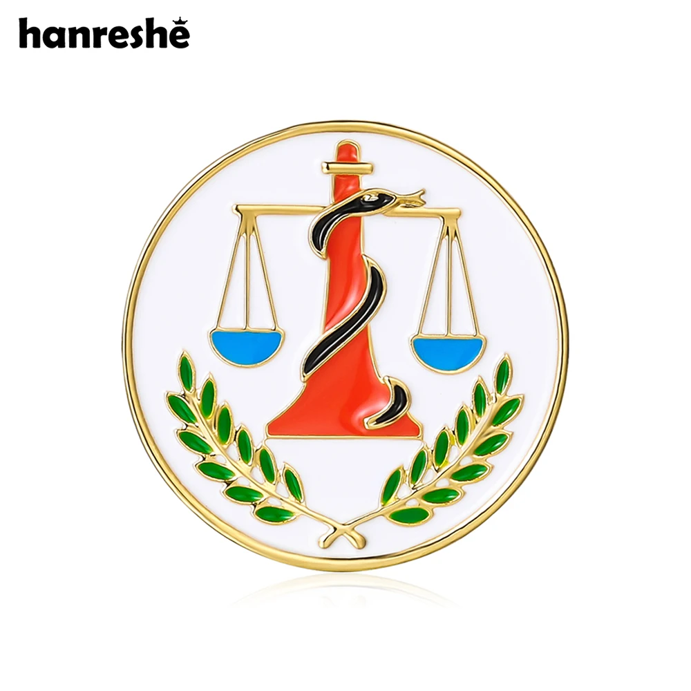 Hanreshe Medical and Fairness Libra Brooch Creative Backpack Lapel Bag Enamel Pin Badge Jewelry Gift for Doctor Lawyer