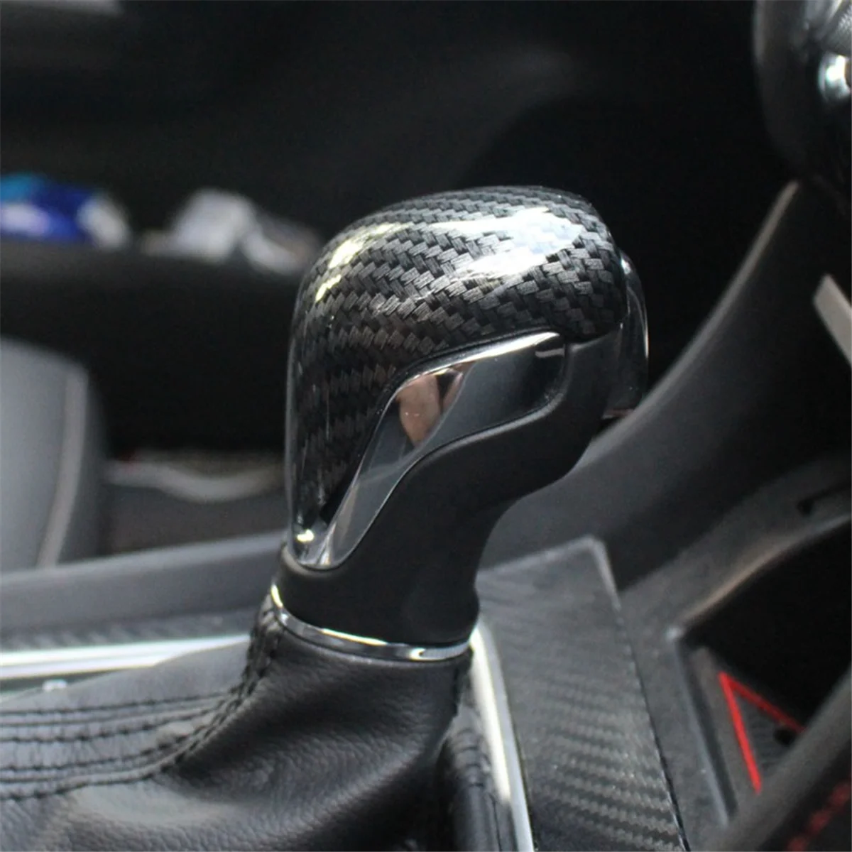 For MG ZS 2017 2018 2019 2020 EV MG6 Carbon Fiber ABS Car Gear Shift Knob Head Cover Trim Car Interior