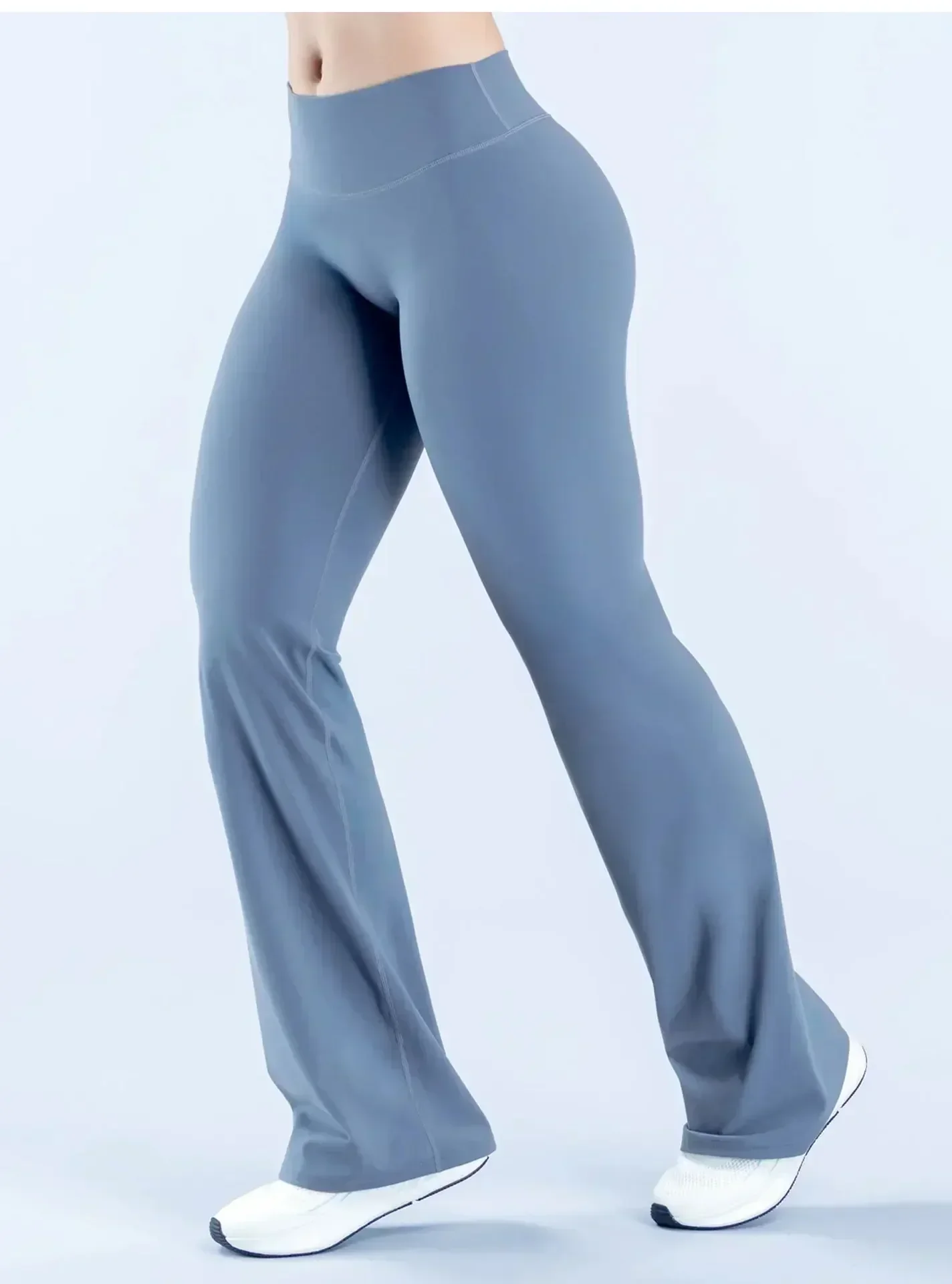 LOGO Hochwertige Damen High-Rise Schlaghose für Yoga, Po-Formende, Hautfreundlich, Weich, Dehnbar, für Fitness, Laufen, Alltag und Langes Training – Detail 7