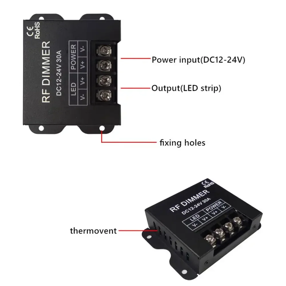 LED Strip Controller 12V  30A CE ROHS High Power SMD COB Strip Light 24V 23key Touch Wireless RF Remote Control LED Controller