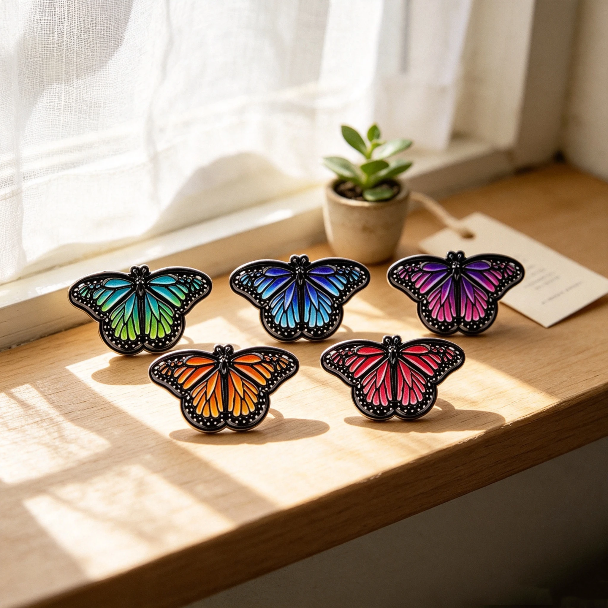 5pcs/Set Vivid Butterfly Enamel Pin Colorful Insect Brooches Vintage Badges for Clothing Backpacks Accessories Gift for Friends