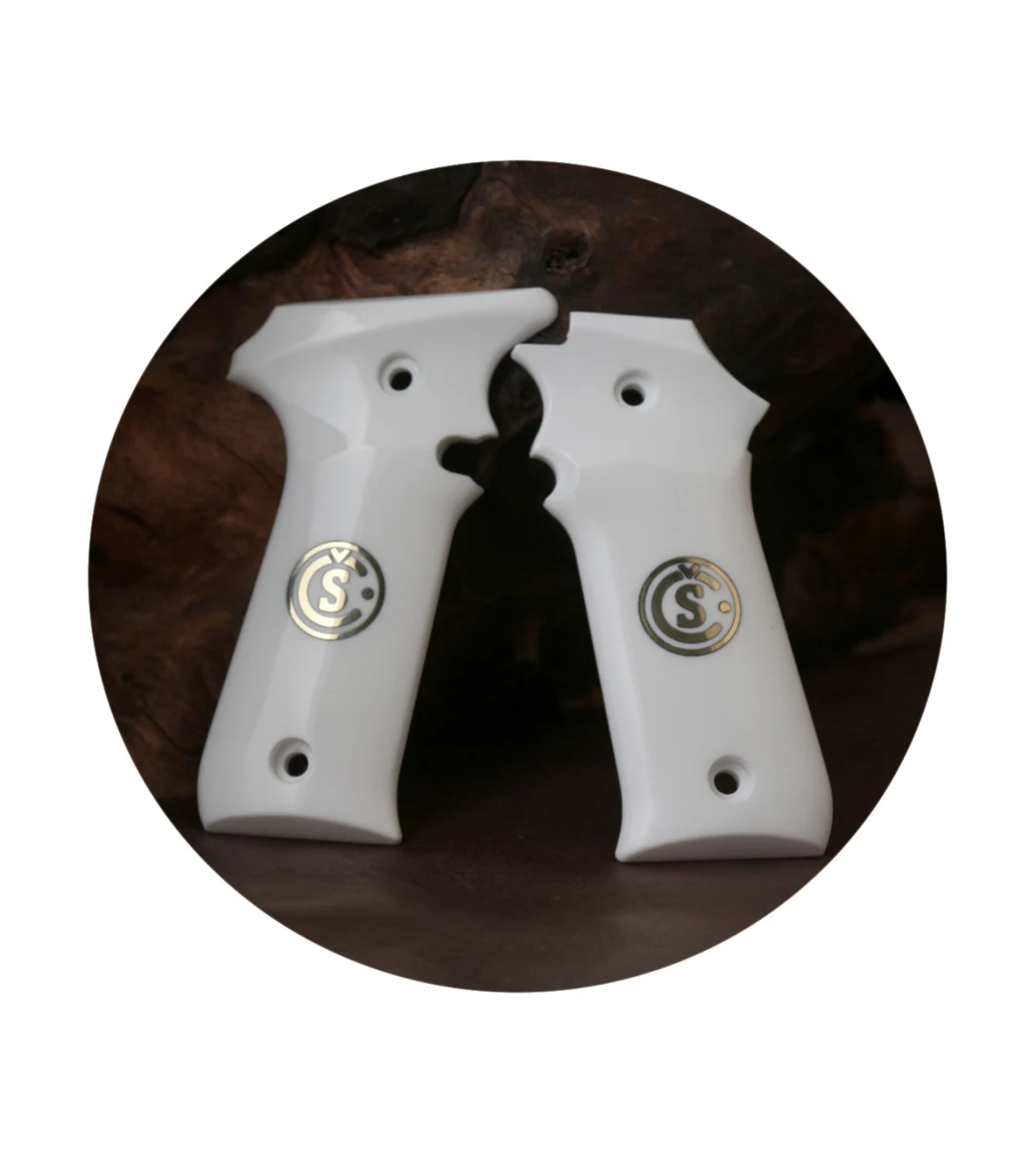 KSD Brand LLama 1911 Style Compatible White Acrylic Grips