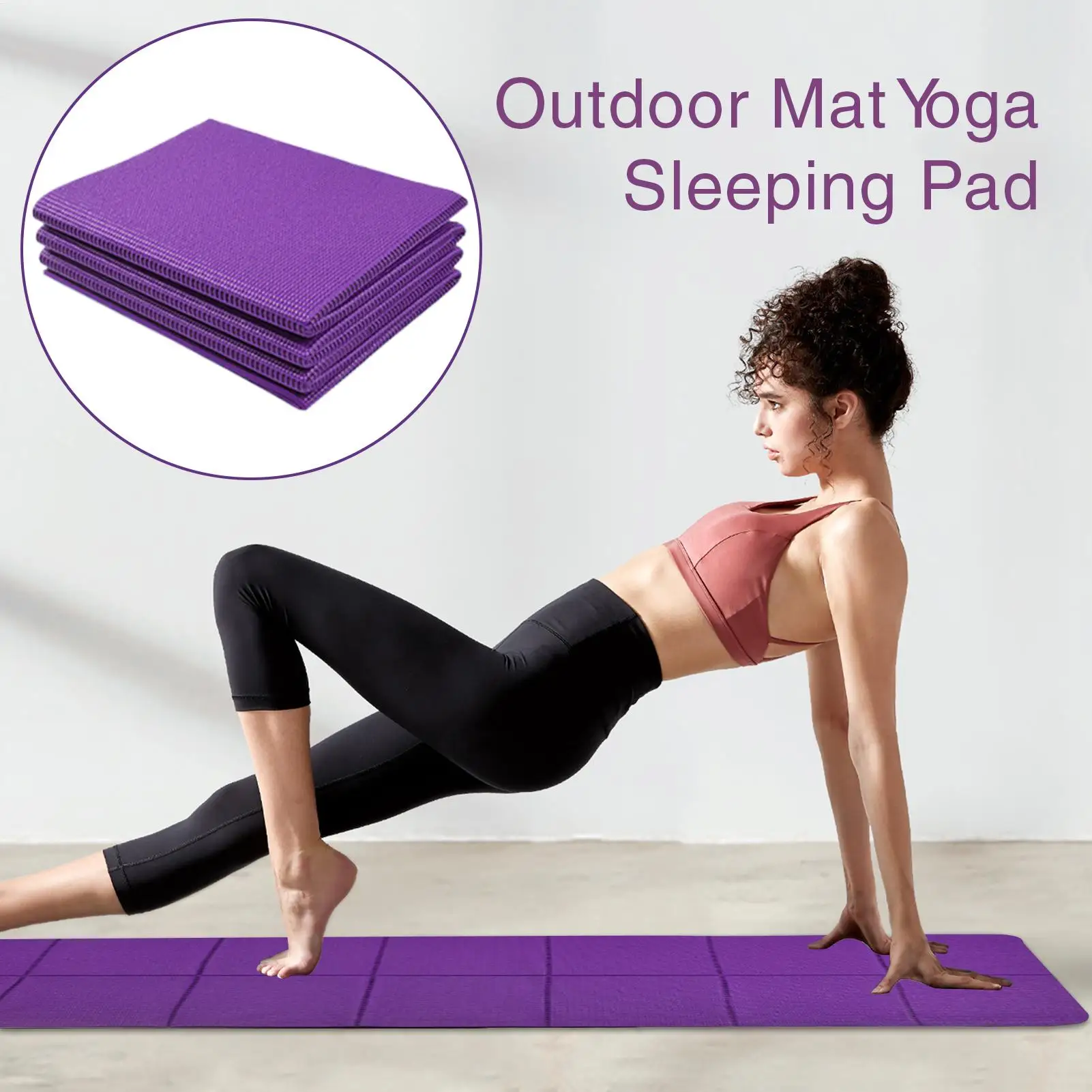 

Sleeping Pad for Camping Outdoor Mat Yoga Sleeping Pad Foldable Padding with Storage Bag Travel Accessories for Women Gym Yoga