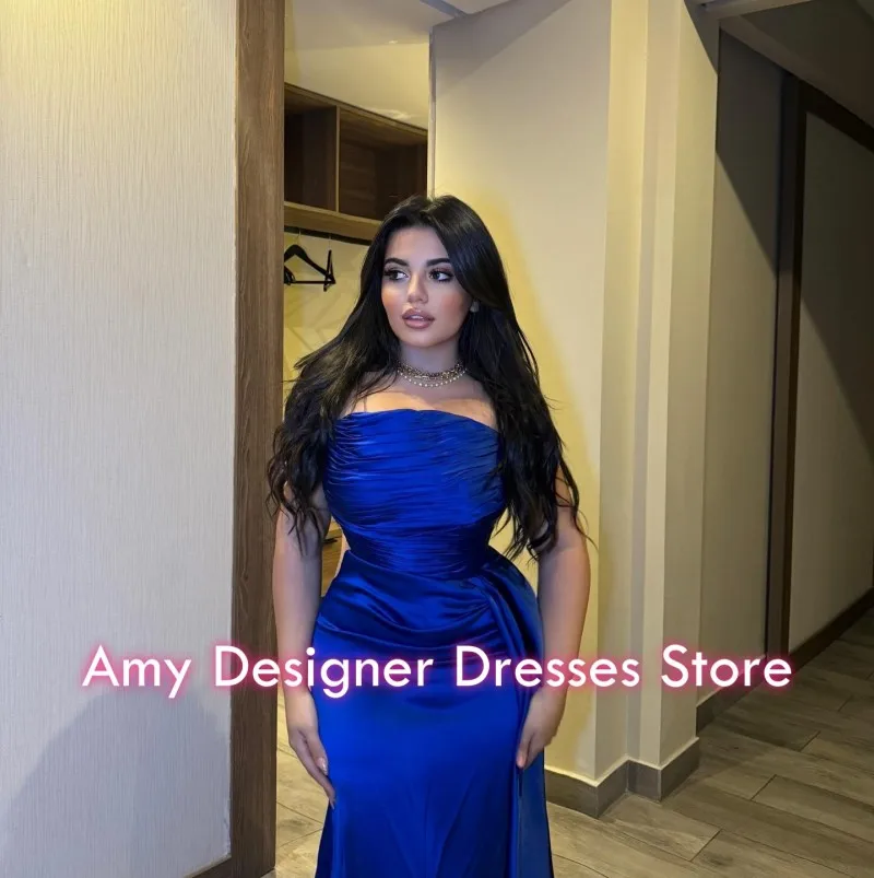 Eleganckie Sukienki Wieczorowe 2026 Bez Rękawów Syrenka Sukienka na Imprezę Galę Bez Ramiączek Falbany Wykwintne Suknie Balowe Szyte na Miarę