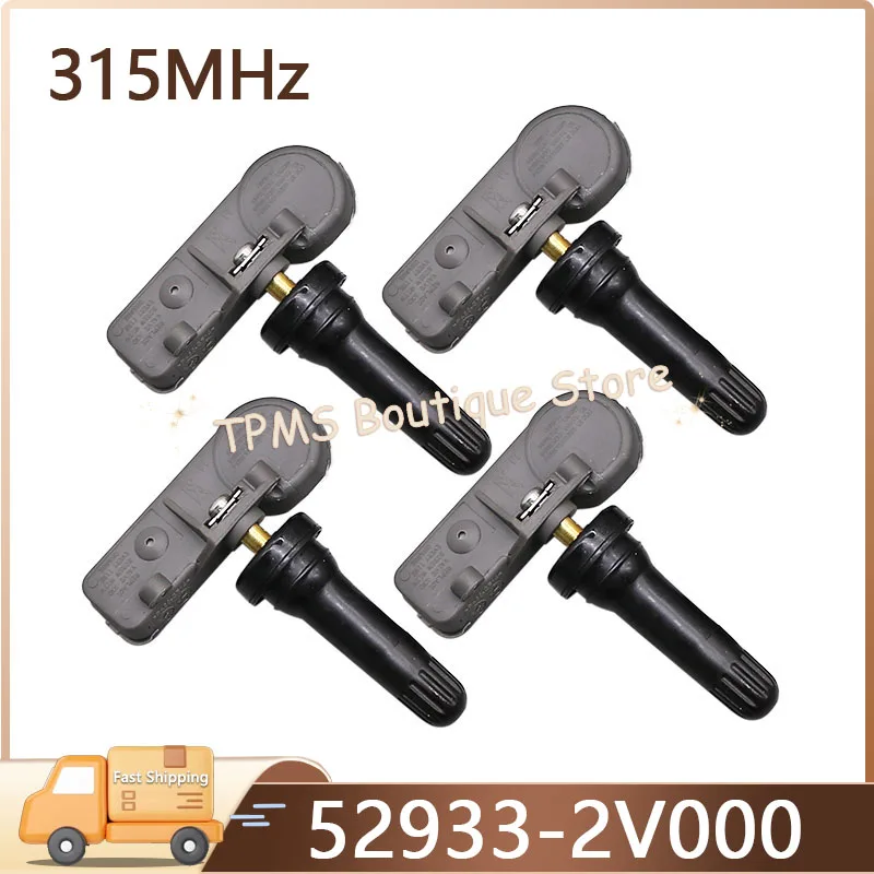 

52933-2V000 TPMS Sensor Tire Pressure Monitor System 4pcs 315MHz For Hyundai Veloster 2011-2016