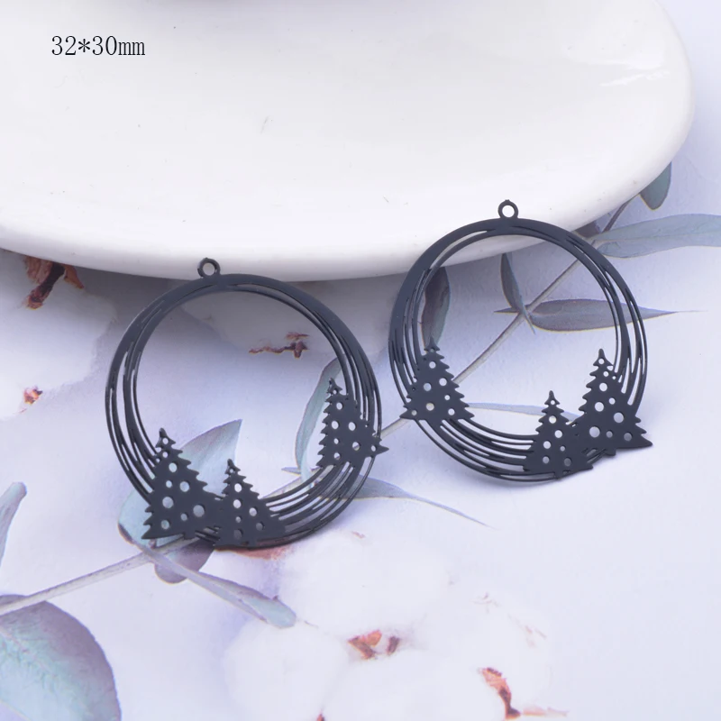 6pcs Brass Christmas Charms Bell  Noel Tree Pendant  DIY Accessories Handmade Jewelry Making image 4