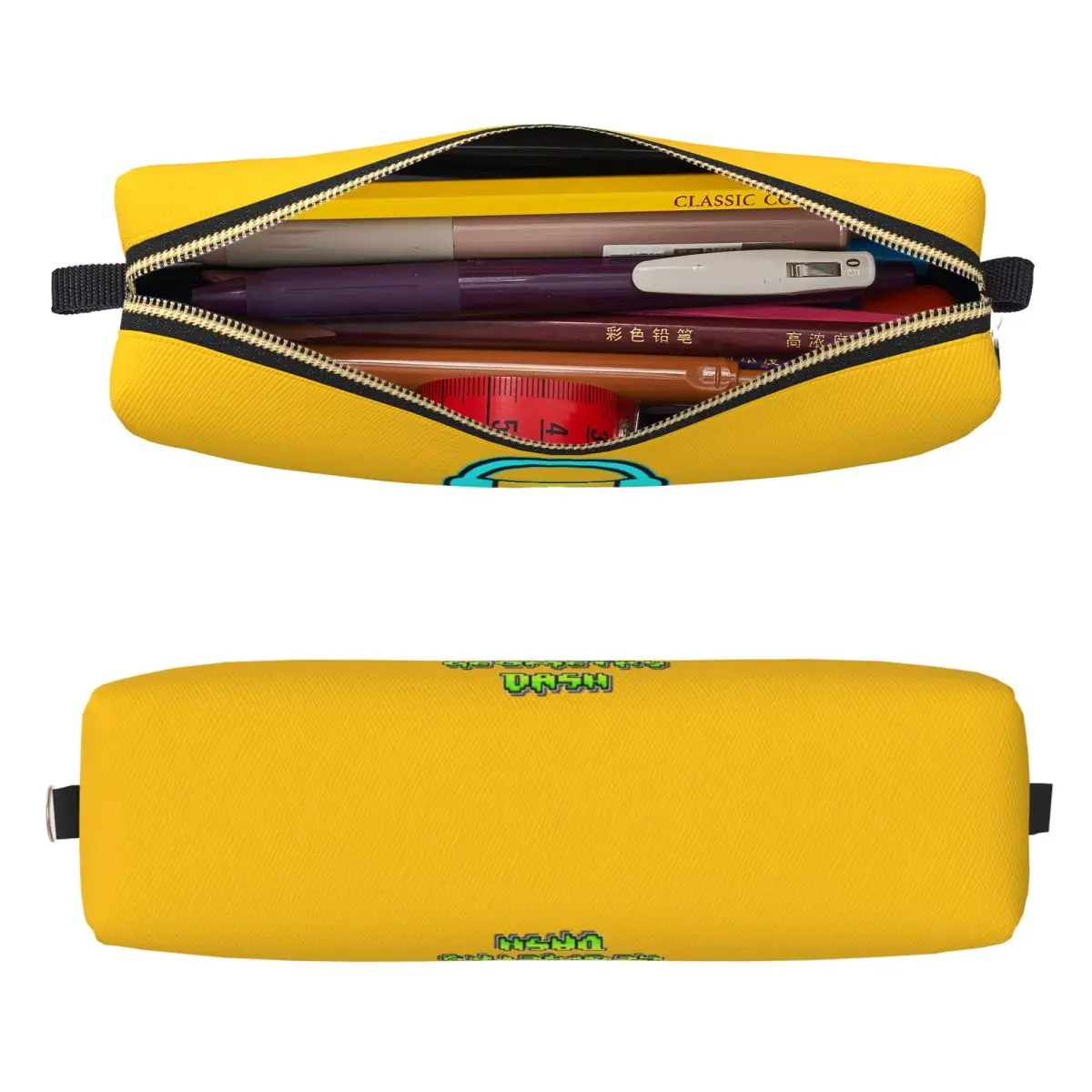 Music Geometry Dash Game Pencil Cases Lovely Geometric Dash Pen Bags Girls Boys Big Capacity Students School Gift Pencil Pouch