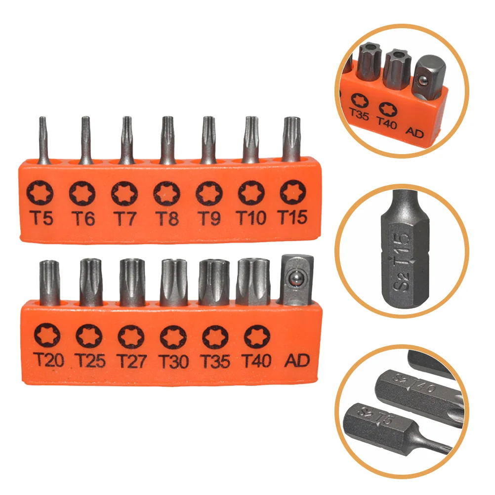 

1 Set Head Screwdriver Bits Steel Tamper Star Bits High Hardness Bits with Adapter star bits set