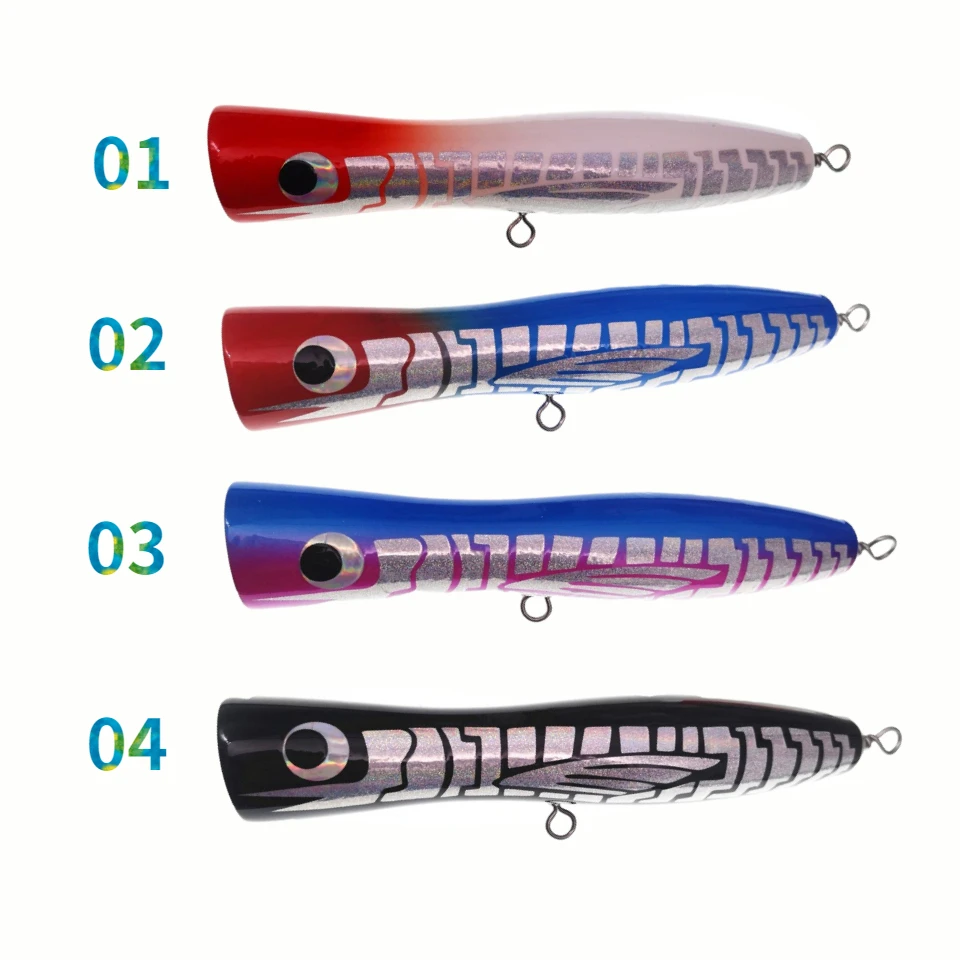 Holz Popper Köder 12CM/30G 18CM/80G Topwater GT Oberfläche Trolling Lockt Tiefe Meer popper Angeln Köder