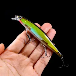 1pc Minnow Trolling Fishing Lure Laser Hard Artificial Bait 3D Eyes 11cm 13g Wobblers Bass Pike Seabass Fishing Sinking Jerkbait