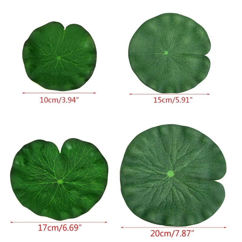 F92b daun lotus buatan 4 bungkus air fitur tanaman kolam mengambang tanaman lanskap 4 ukuran simulasi l, l, waterproof air