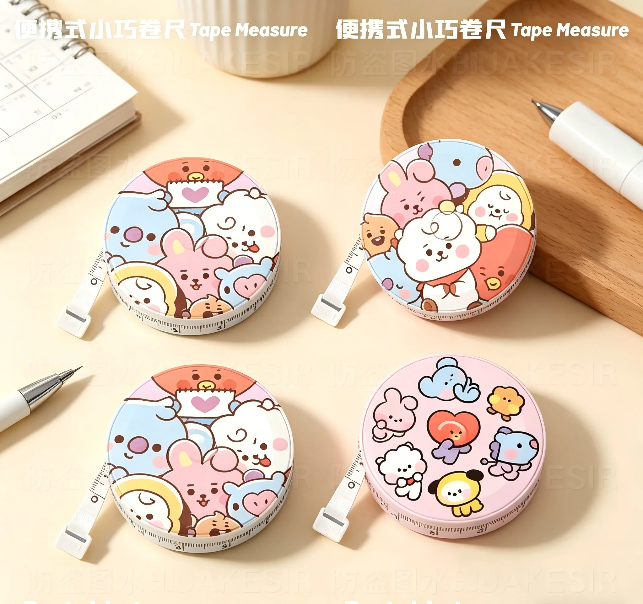 BT21 Cartoon-Maßband Mini 2m Meterlineal misst Kleidung mit weichem Maßband für Taillenumfang und Körpergröße.