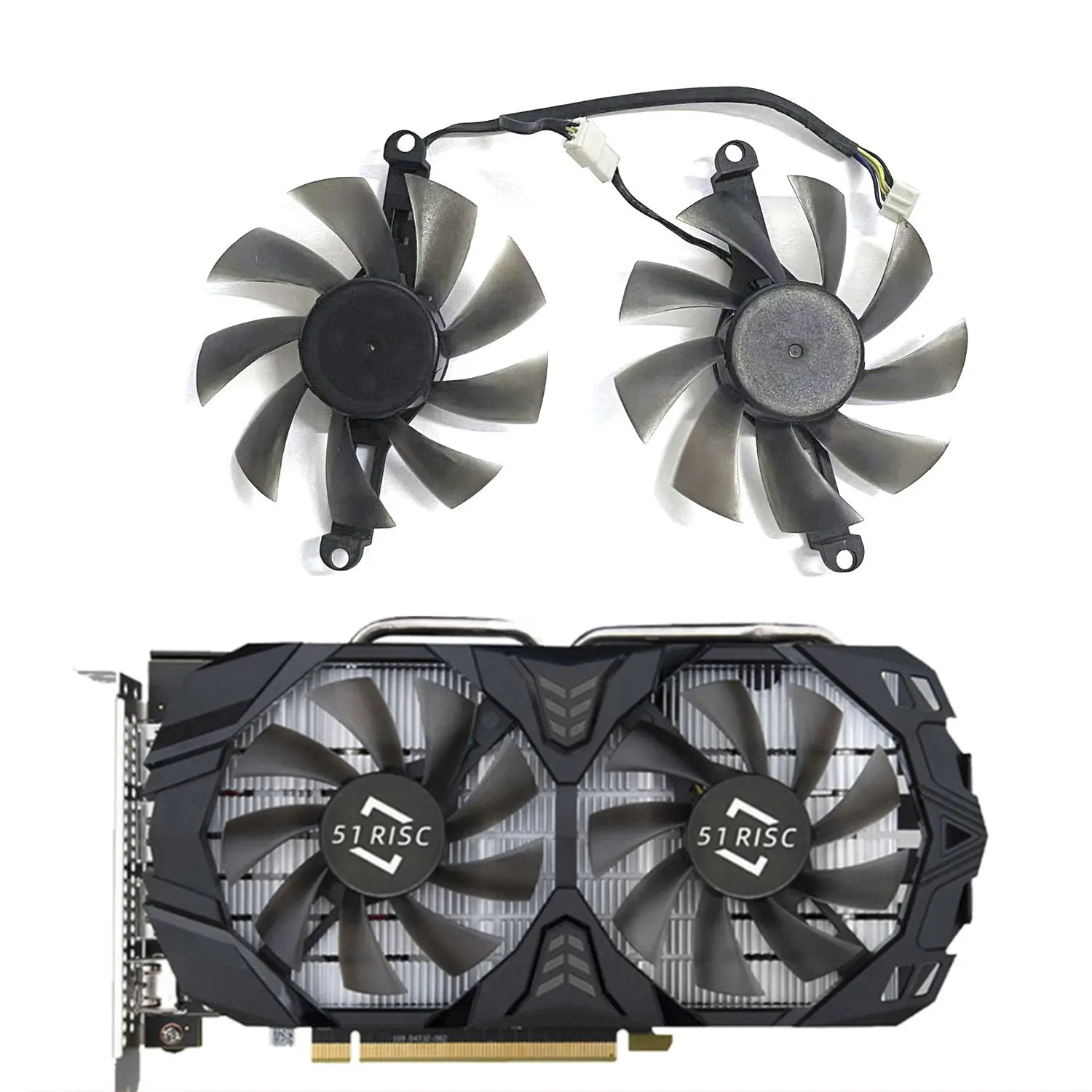 

New 51RISC graphics card GPU fan 4PIN 85MM suitable for 51RISC graphics card AMD RX 580 8G 256Bit 2048SP graphics card fan