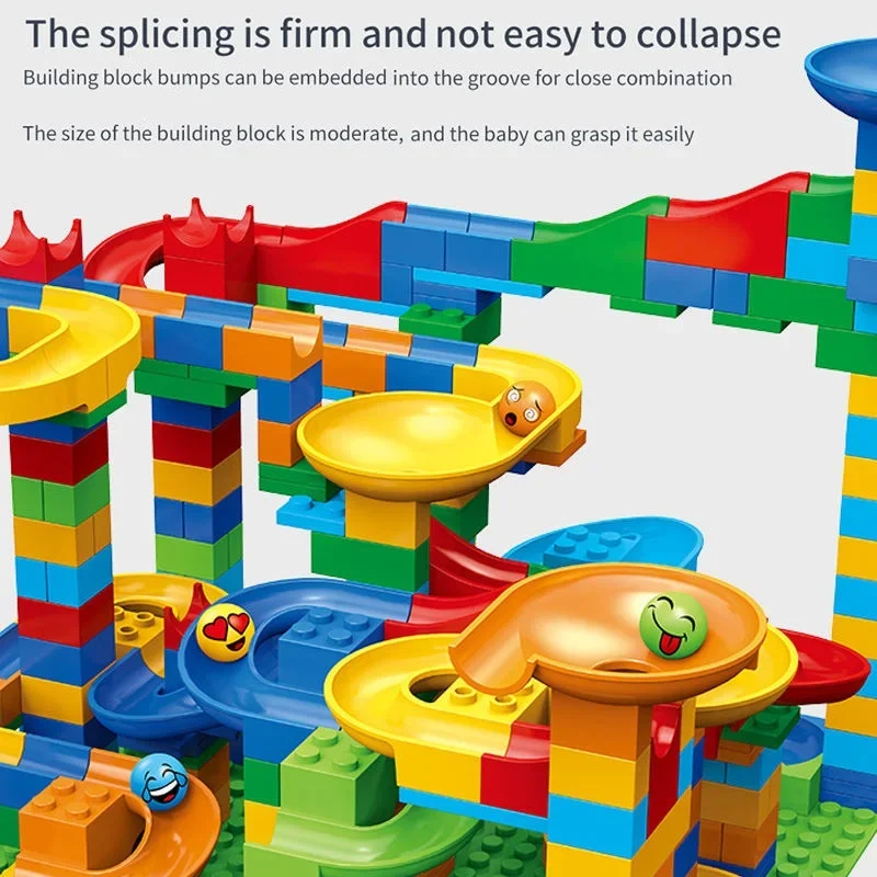 Children's Puzzle Marble Race Run Blocks Maze Toys DIY City Building Blocks Funnel Toys Parent-Child Interaction Blocks Toys