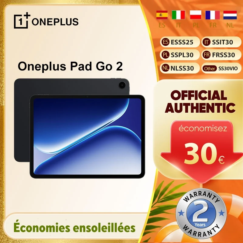Tablet Oneplus Pad Go 2, 10050mAh, 5G, 12.1 pulgadas, Pantalla 2.8k 120Hz, Dolby Atmos, OxygenOS 16, Wi-Fi 6, Bluetooth 5.4