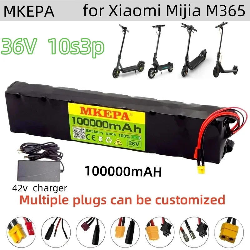 

100% 36V 100Ah Scooter Battery Pack for Xiaomi Mijia M365 36V 100000mAh Battery pack Electric Scooter BMS Board for Xiaomi M365