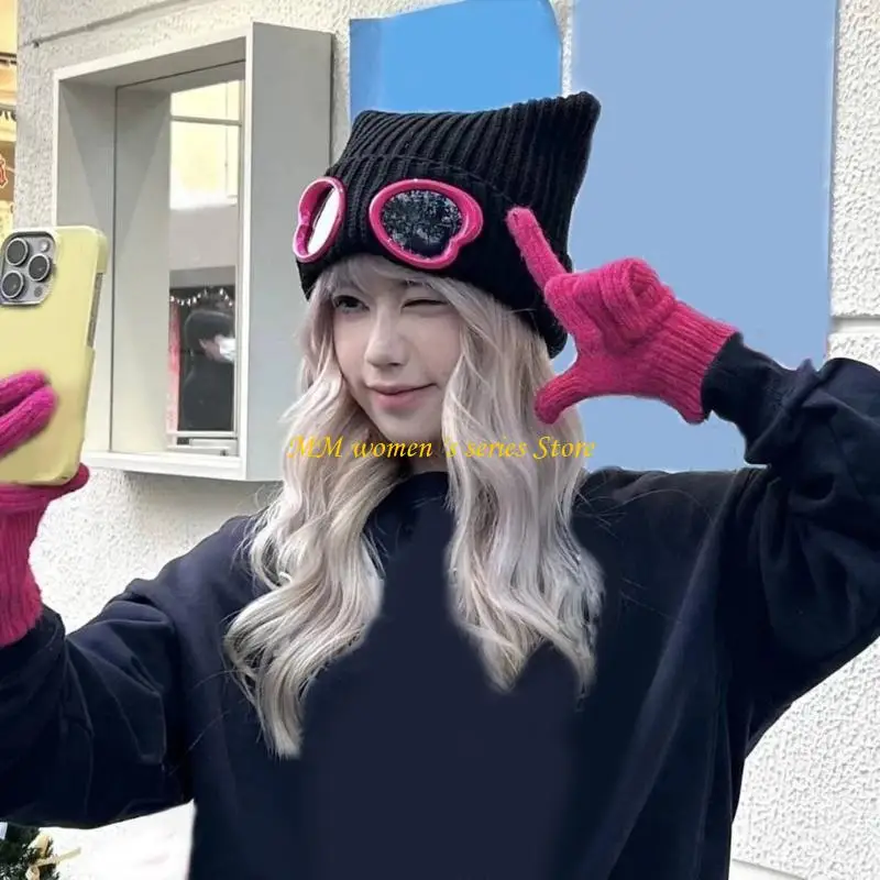 Q39C Sofisticati cappelli unisex Cappello invernale sfocato da esterno Cappello protettivo fatto a mano