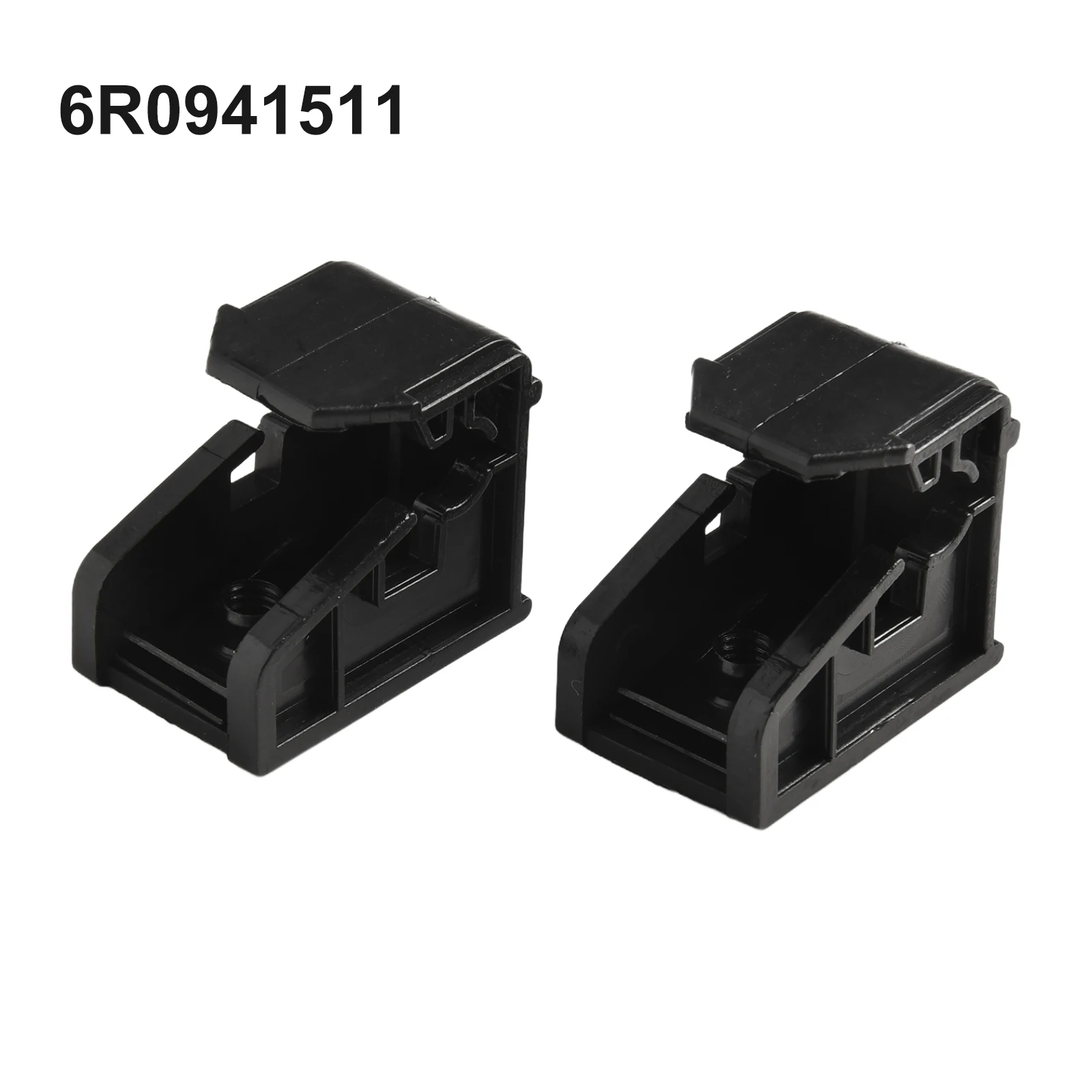 2 Set Plastic New Headlight Repair-Kit Bracket Mount Clip Left & Right #6R0941511 Parts Accessories Black