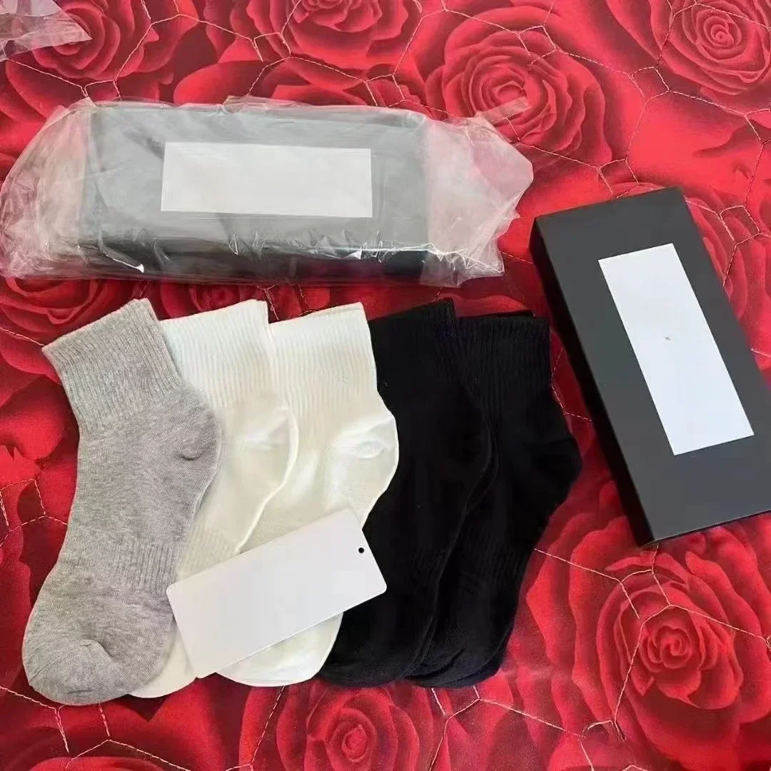 

Лимонные 5-парные женские носки с двойной иглой и вышивкой, осенне-зимние теплые впитывающие пот дышащие хлопковые мужские носки средней длины