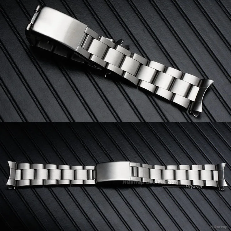 19mm 20mm Stainless Steel Wristband for Rolex Water Ghost Sport Replacement Bracelet for DATEJUST Luxury Curved End Metal Strap
