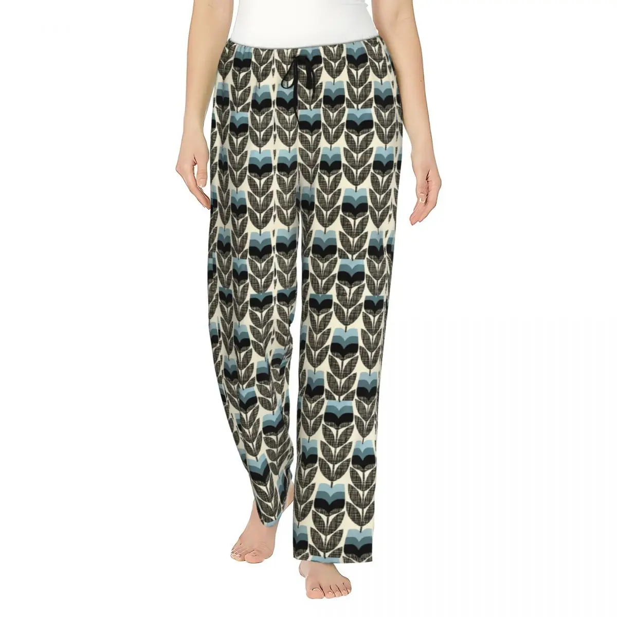 Custom Orla Kiely Scandinavian Multi-stem Pajama Pants Women Lounge Sleep Stretch Sleepwear Bottoms with Pockets