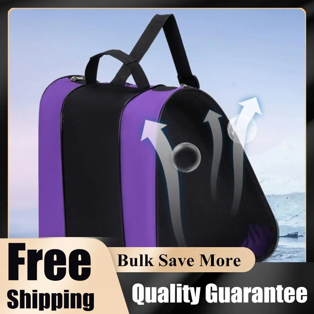 

Roller Skate Bag Ski Snow Boots Bag Adjustable Strap Ice-Skating Shoulder Bag Oxford Cloth Multi-Compartments for Ski Sports