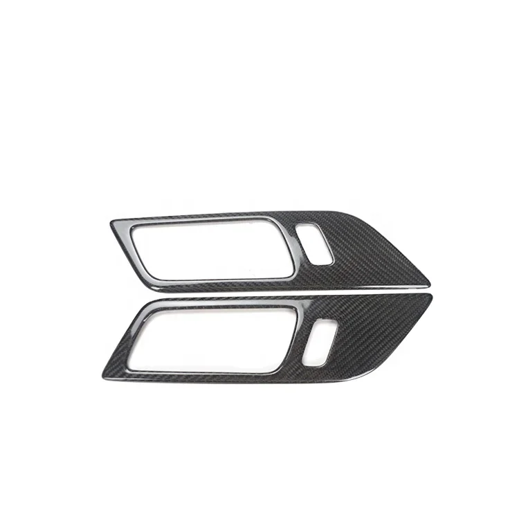 Fiber Car Door Inner Handle Door Bowl Cover for Ford Mustang 2015up Interior Trim Accessories